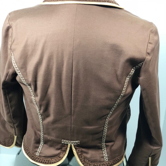 The Limited Brown Beaded Embroidered Blazer S - Picture 4 of 8